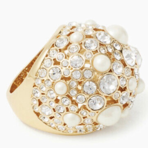 KATE SPADE Pick A Pearl Cocktail Statement Ring - Picture 5 of 5